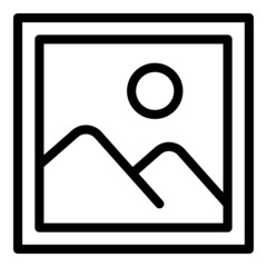 Landscape photo icon. Outline landscape photo vector icon for web design isolated on white background