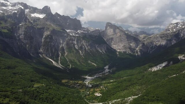 Beautiful mountains in the Albanian Alps, theth national park