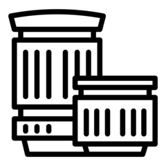 Photographer lens icon. Outline photographer lens vector icon for web design isolated on white background