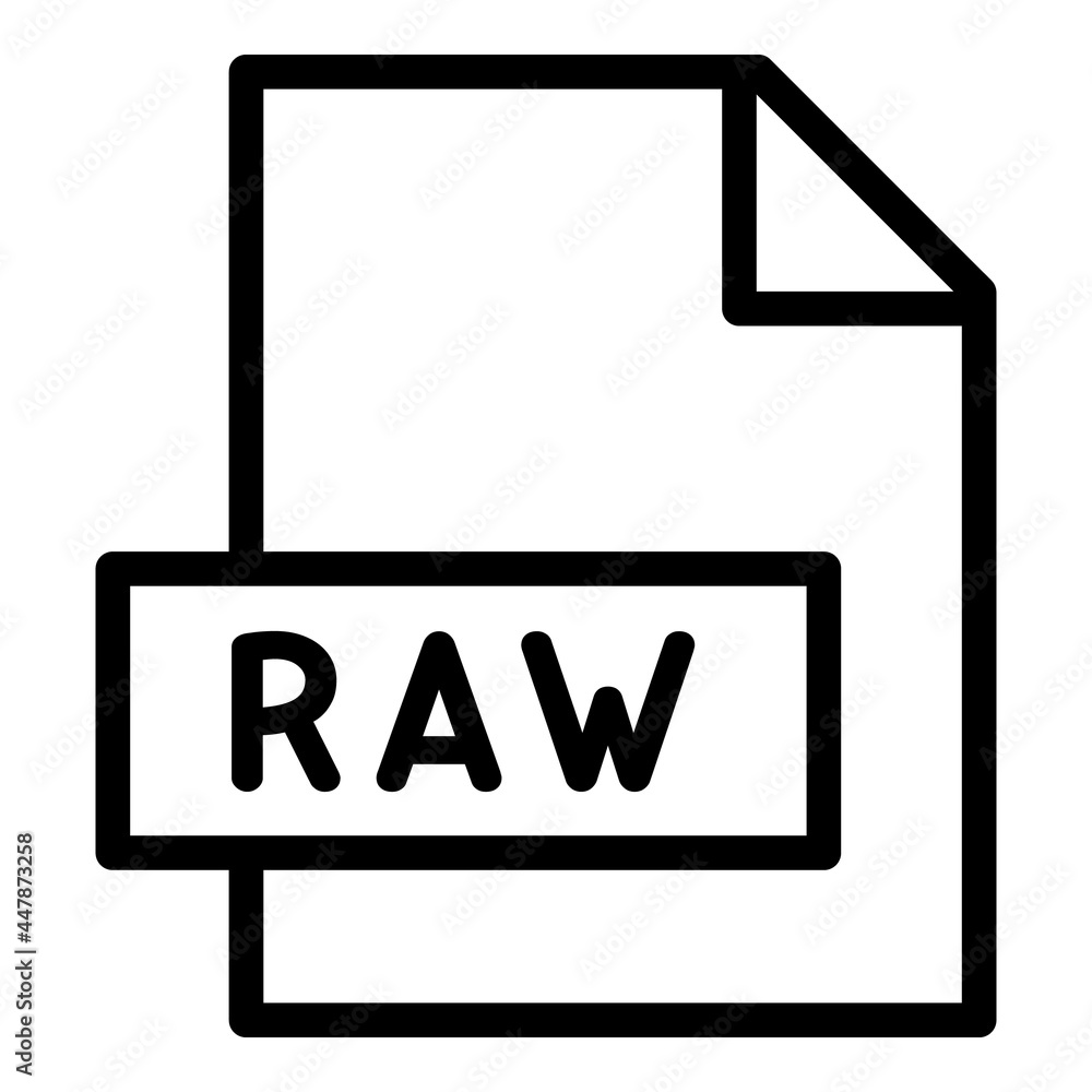 Poster raw file icon. outline raw file vector icon for web design isolated on white background