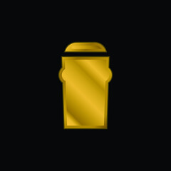 Beer gold plated metalic icon or logo vector