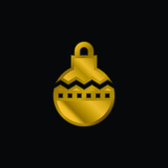 Bauble gold plated metalic icon or logo vector