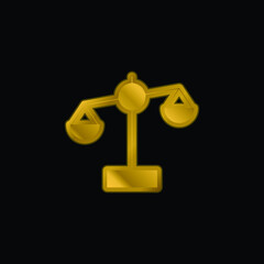 Balance gold plated metalic icon or logo vector