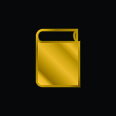 Book Closed Black Object gold plated metalic icon or logo vector