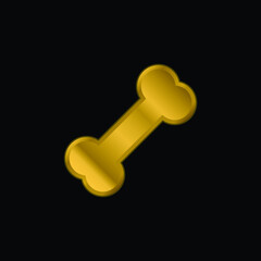 Bones gold plated metalic icon or logo vector