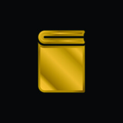 Book gold plated metalic icon or logo vector