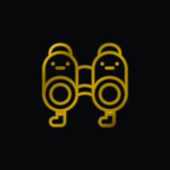 Obraz premium Binoculars gold plated metalic icon or logo vector