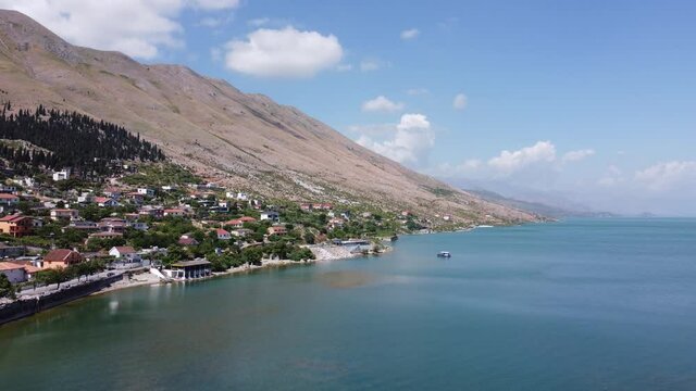 aerial footage of Shkoder, Albania