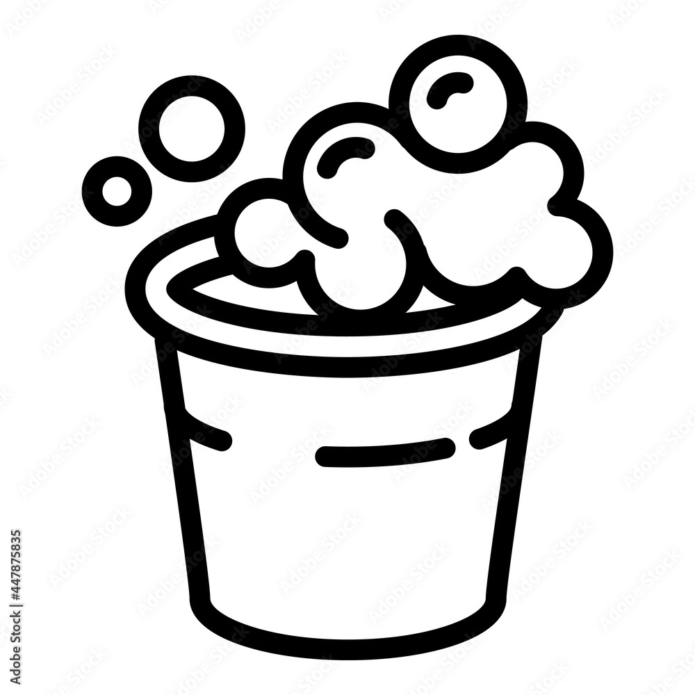 Poster foam bubble bucket icon. outline foam bubble bucket vector icon for web design isolated on white bac