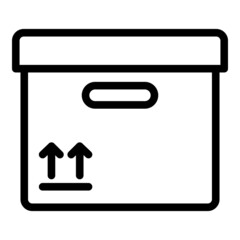 Parcel icon. Outline parcel vector icon for web design isolated on white background