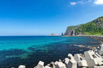 北海道　積丹半島の夏の風景