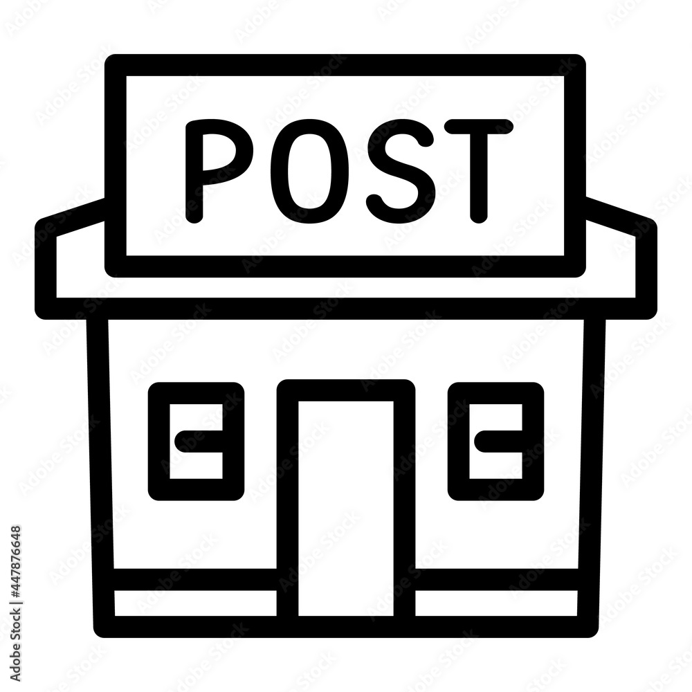 Poster post office icon. outline post office vector icon for web design isolated on white background