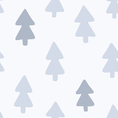 Winter fir forest pattern. Seamless texture for fabric, scrapbooking, prints, clothes, textiles, packaging.