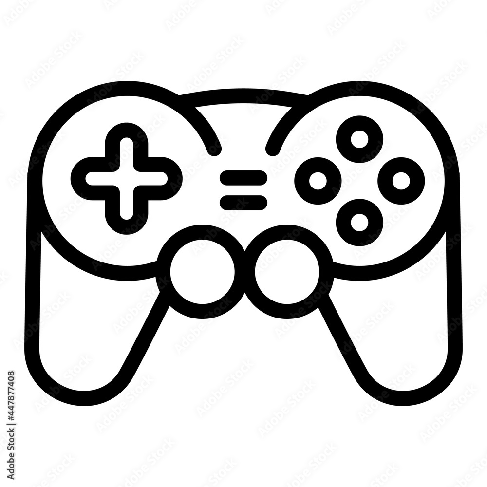 Poster games joystick icon. outline games joystick vector icon for web design isolated on white background