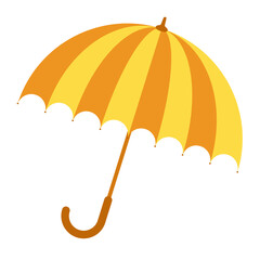 orange umbrella with colorful leaves. Vector EPS10