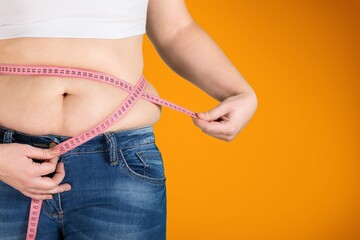 Female fat figure with measuring tape