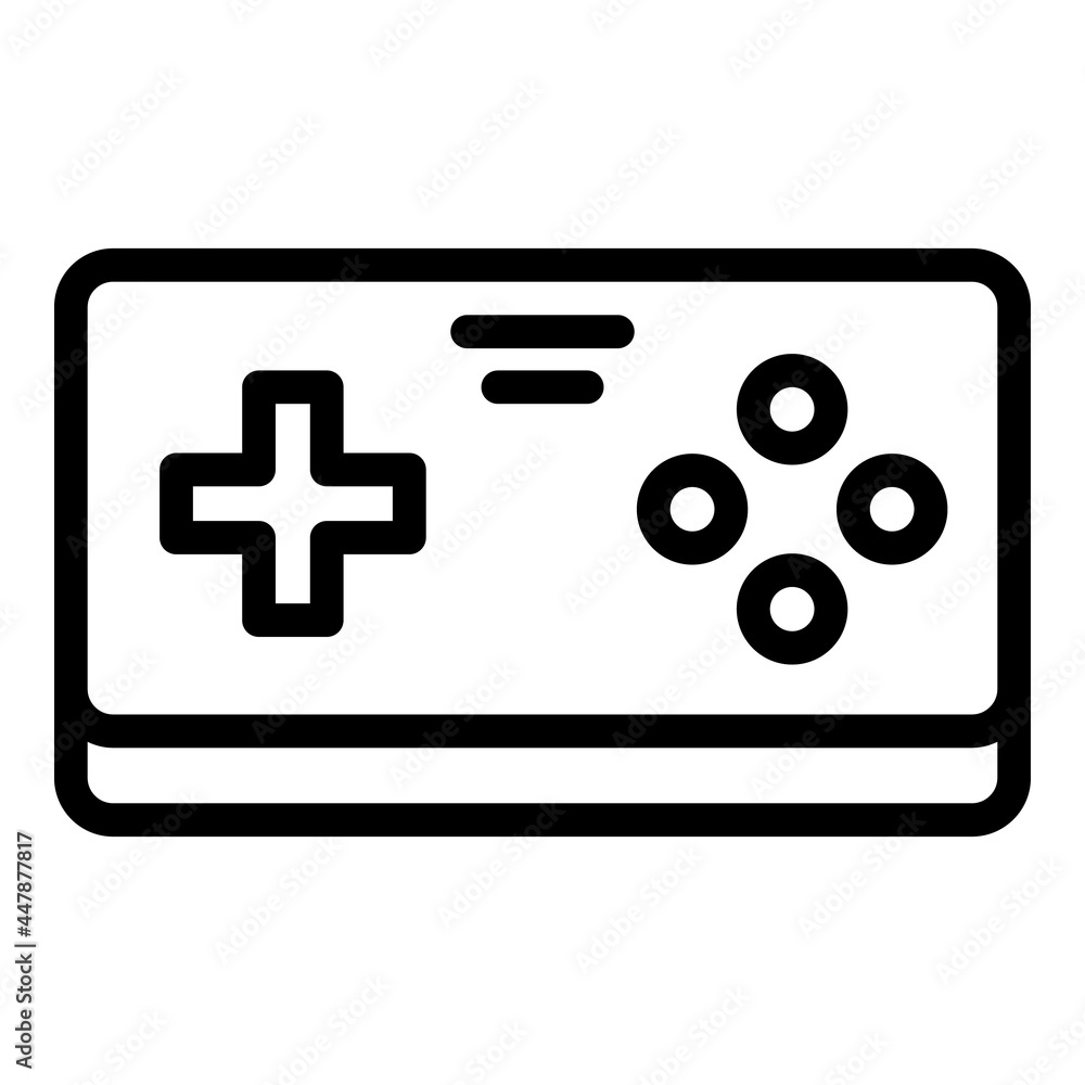 Poster videogame joystick icon. outline videogame joystick vector icon for web design isolated on white bac