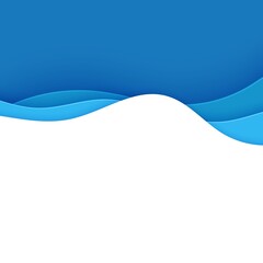 Blue abstract background in paper cut style. Layers of paper wavy water for World Oceans Day 8 June. Vector Earth posters template, ecology brochures, presentations, invitations with place for text