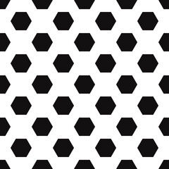 Repeated black hexagons. Vector seamless honey combs wallpaper.