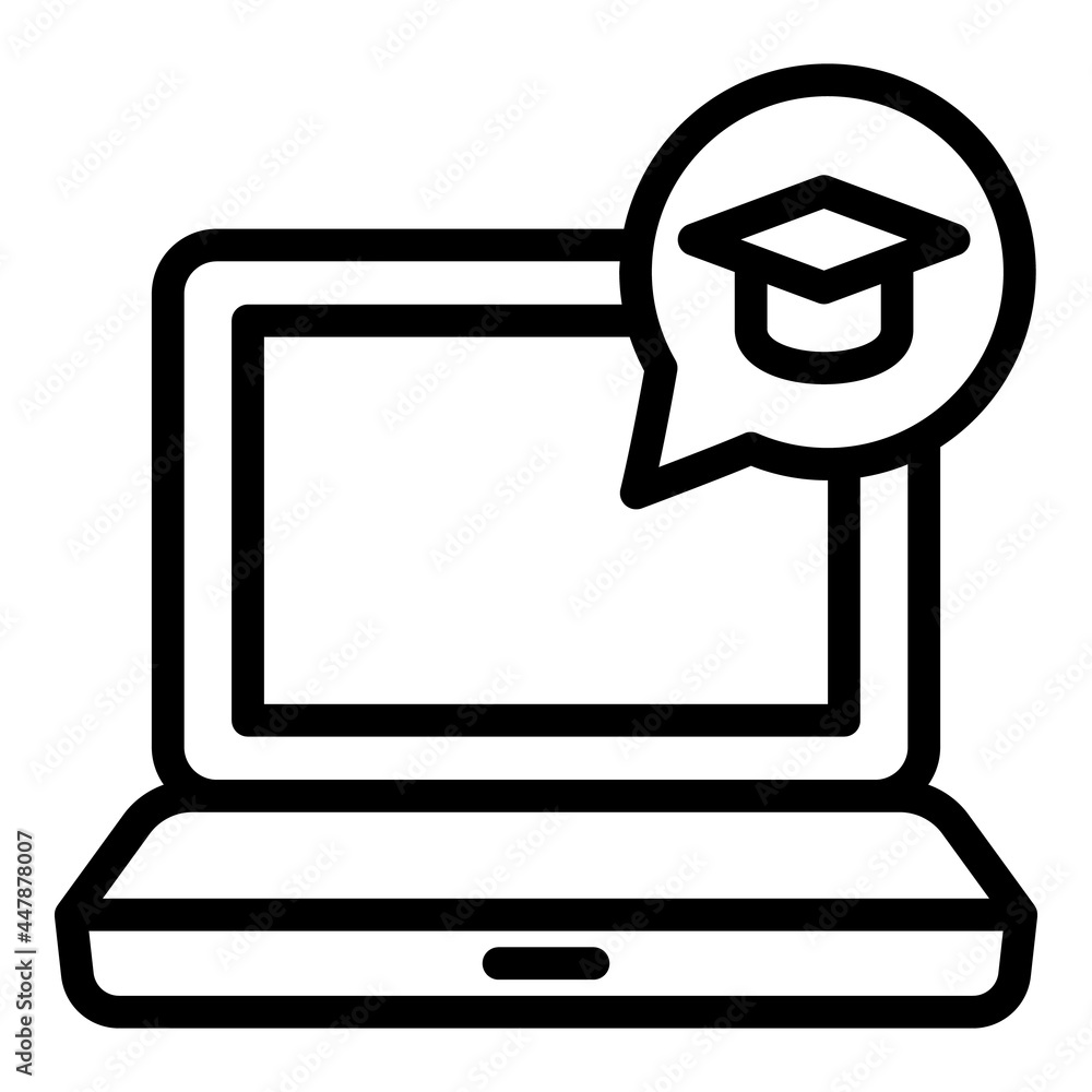 Poster interactive learning home laptop icon. outline interactive learning home laptop vector icon for web 