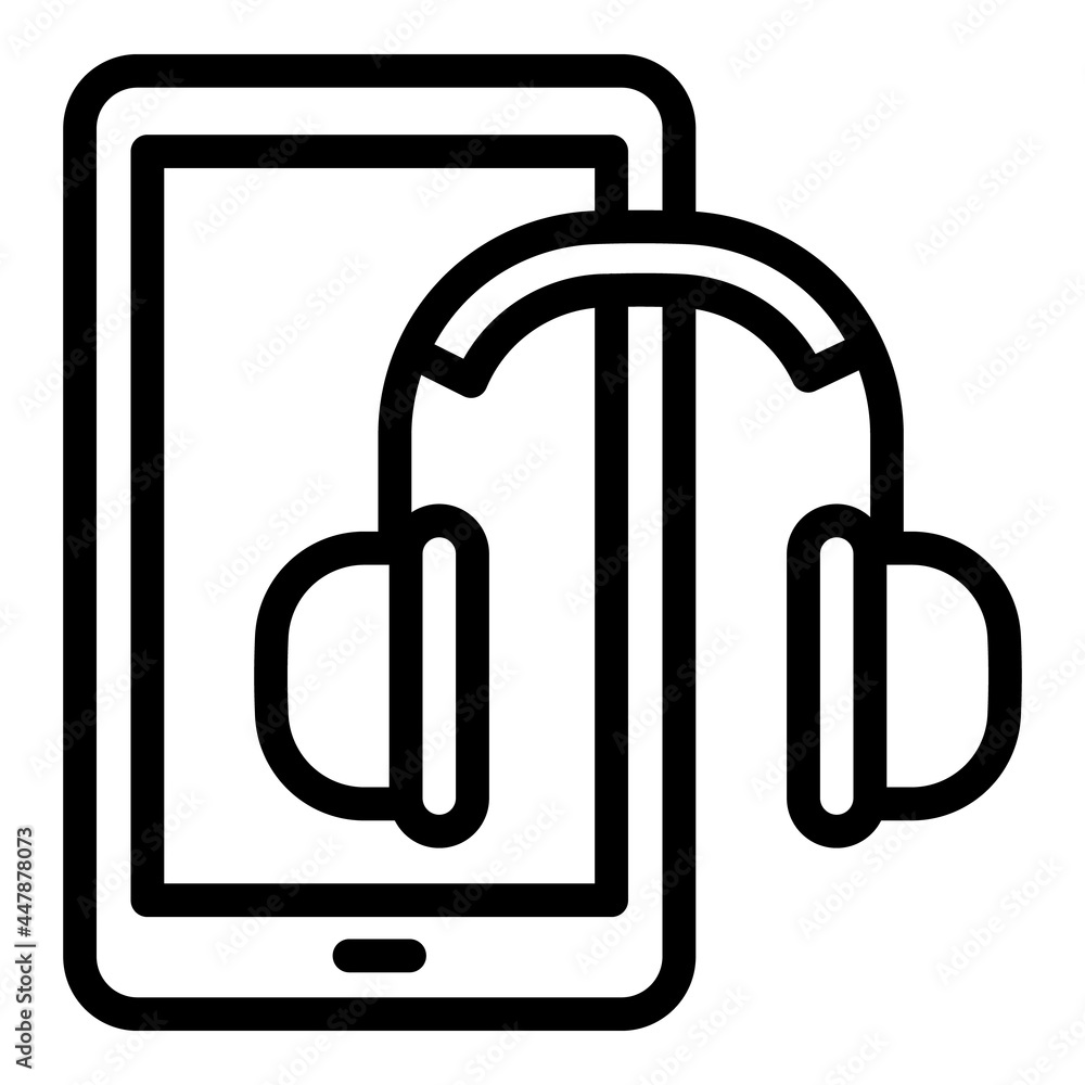 Poster interactive learning headphones icon. outline interactive learning headphones vector icon for web de