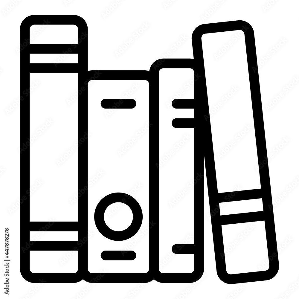 Poster interactive learning book stack icon. outline interactive learning book stack vector icon for web de