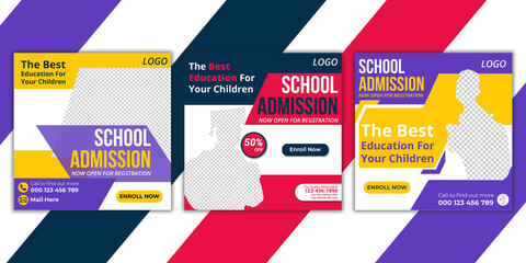 Education Social Media Post Template, Kids School Education Social Media Post Template, Kids Education Social Media Post Banner Template, Education Social Media Instagram Post Banner Template
