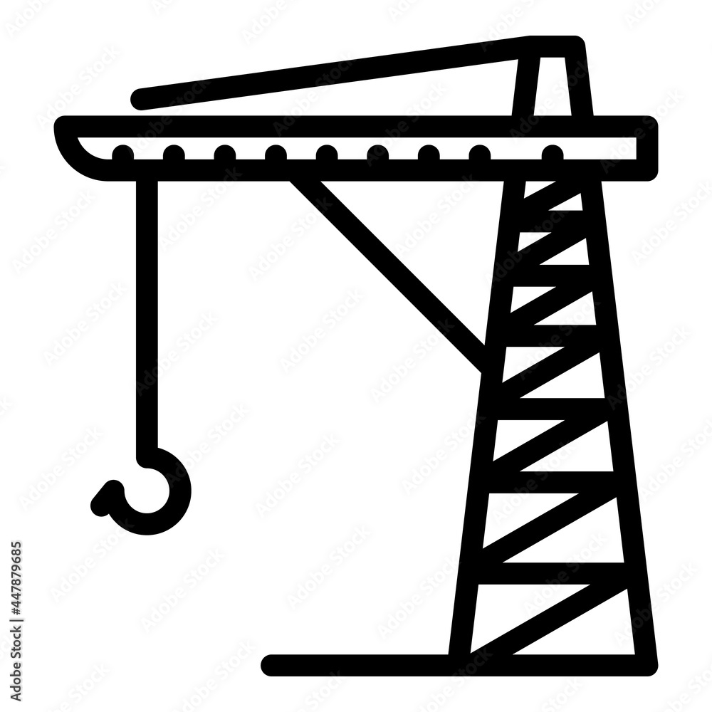 Poster port crane icon. outline port crane vector icon for web design isolated on white background