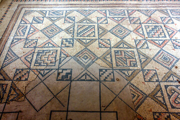 Mosaic floor at Hamat Tiberias National Park in Israel

