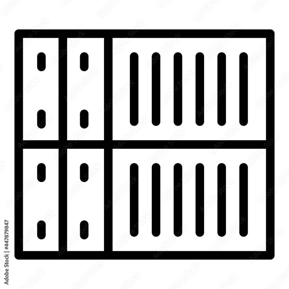 Poster port cargo container icon. outline port cargo container vector icon for web design isolated on white