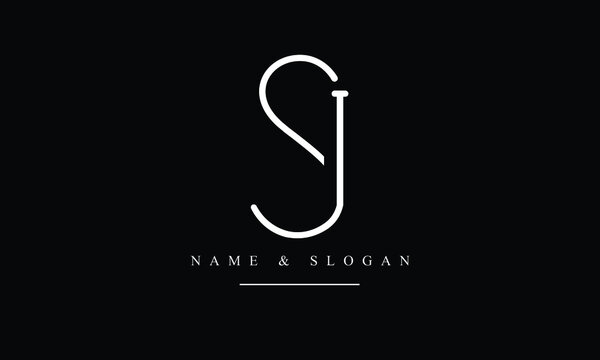 SJ, JS, S, J abstract letters logo monogram