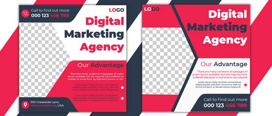 Digital Marketing Social Media Post, Corporate Digital Marketing Social Media Banner Post Template, Digital Marketing Social Media Post Banner Template