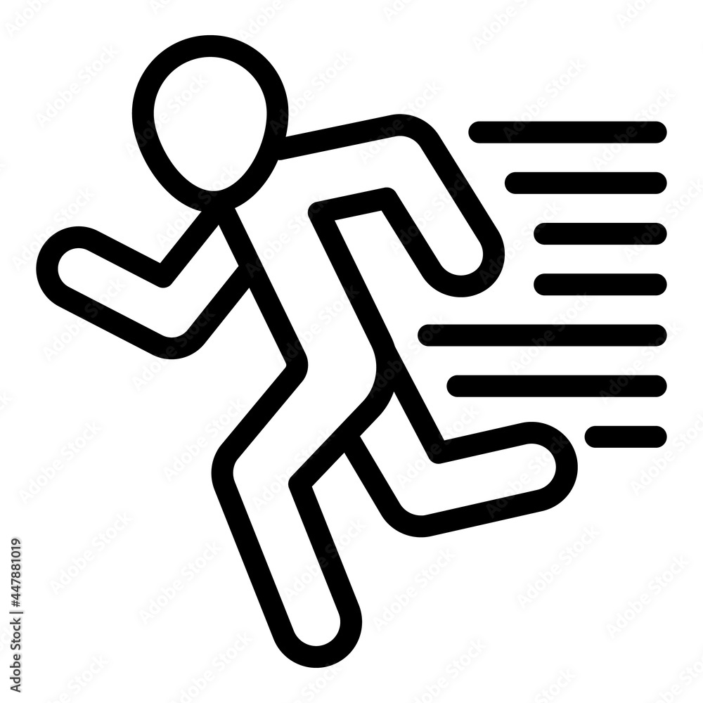 Poster fitness running icon. outline fitness running vector icon for web design isolated on white backgroun
