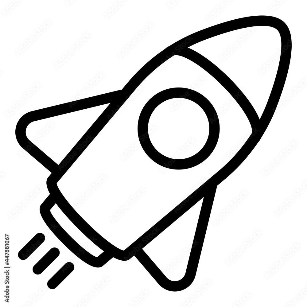 Poster space rocket icon. outline space rocket vector icon for web design isolated on white background
