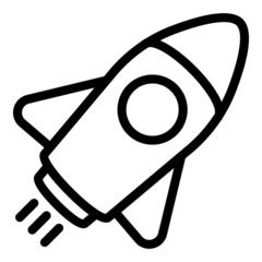 Space rocket icon. Outline space rocket vector icon for web design isolated on white background