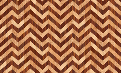 Wood wallpaper. Seamless wooden background with symmetry geometric pattern. Chevron parquet floor texture.