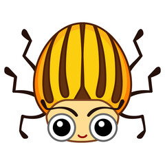 Fototapeta premium Funny character Potato Beetle in a cartoon style