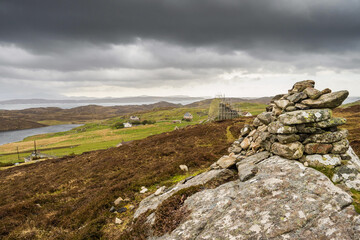Fototapeta na wymiar Broch near Shawbost on the Isle of Lewis in the outer Hebrides