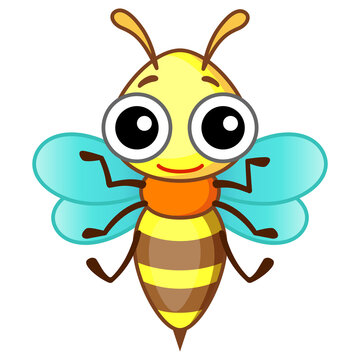 Funny character bee in a cartoon style