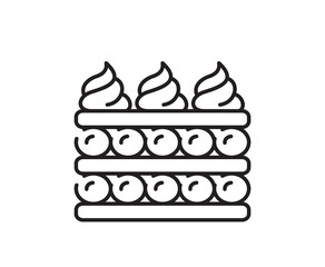 Dessert - simple linear icon. Vector illustration.