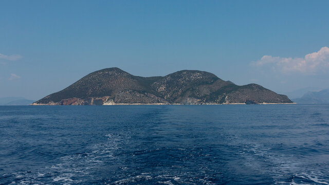 Atokos island in Greece. A view from a boat