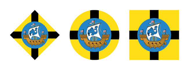 Wellington flag icon set. isolated on white background	
