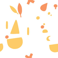 Pattern in folk style. Hand-drawn pattern with flowers.