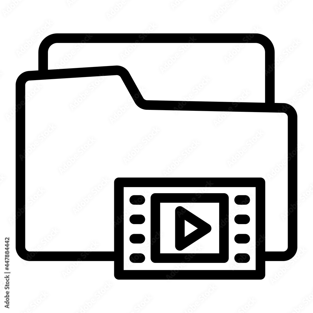 Poster movie file icon. outline movie file vector icon for web design isolated on white background