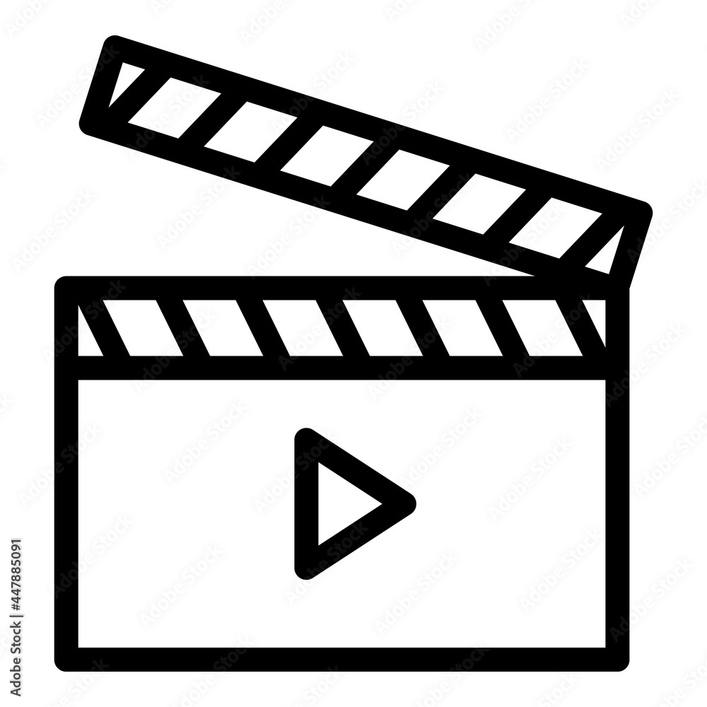 Poster movie clapper icon. outline movie clapper vector icon for web design isolated on white background