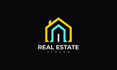 Alphabet I Real Estate Monogram Vector Logo Design, Letter I House Icon Template