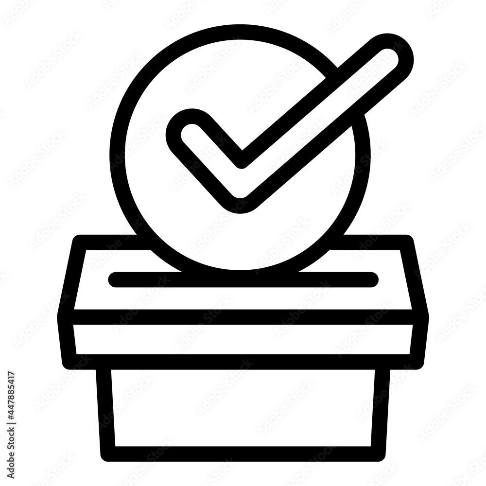 Poster box online vote icon. outline box online vote vector icon for web design isolated on white backgroun