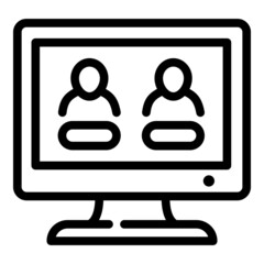 Pc online vote icon. Outline Pc online vote vector icon for web design isolated on white background