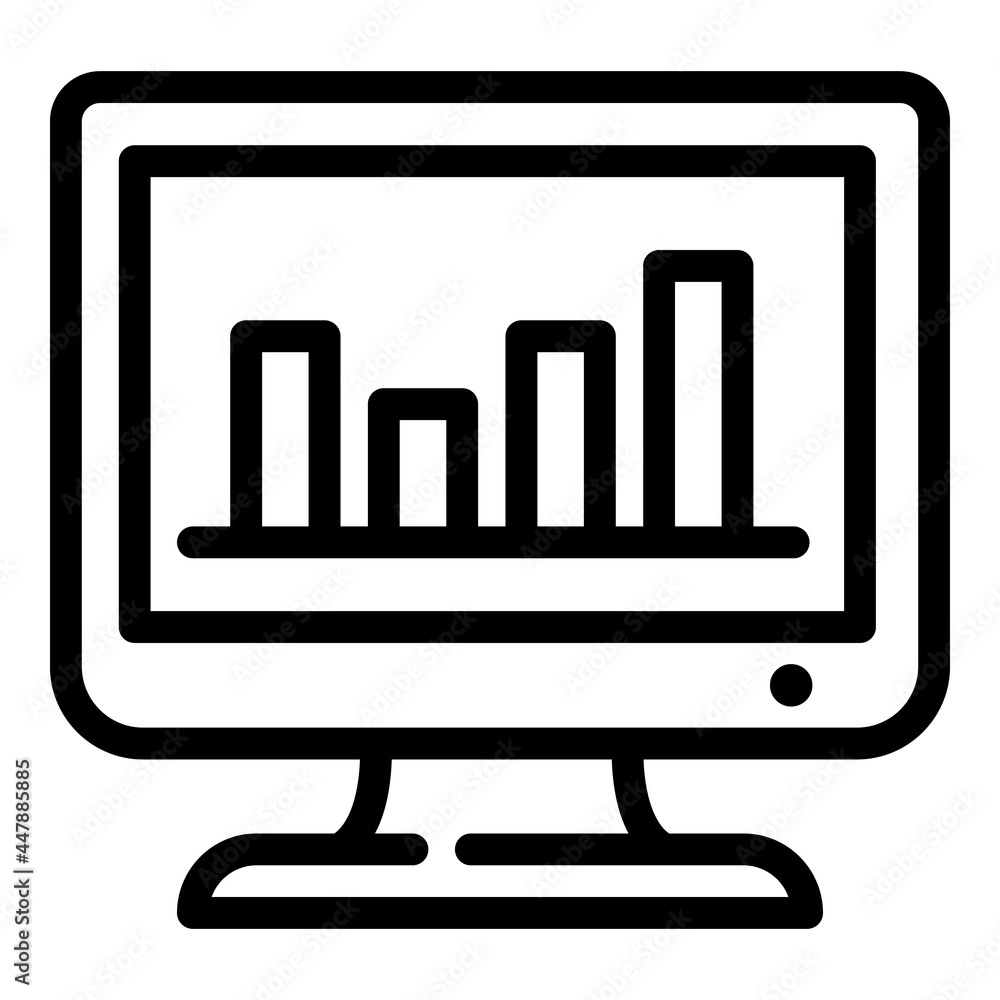 Poster result graph online vote icon. outline result graph online vote vector icon for web design isolated 