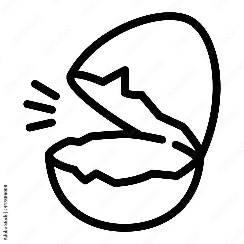 Poster eggshell broken icon. outline eggshell broken vector icon for web design isolated on white backgroun